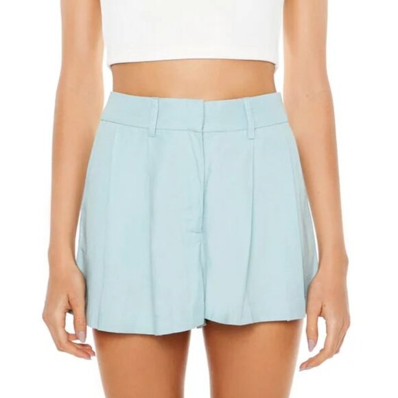 Forever 21 Small Blue Mist Mid-Rise Trouser Shorts NWT - Picture 1 of 5